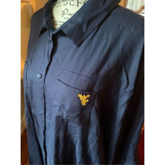 West Virginia Mountaineers Navy Women’s Blouse - Picture 4 of 6